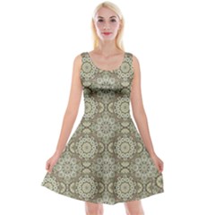 Oriental pattern Reversible Velvet Sleeveless Dress