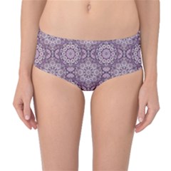 Oriental pattern Mid-Waist Bikini Bottoms