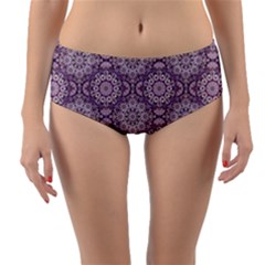 Oriental pattern Reversible Mid-Waist Bikini Bottoms