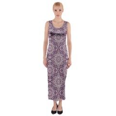 Oriental pattern Fitted Maxi Dress
