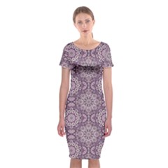 Oriental pattern Classic Short Sleeve Midi Dress