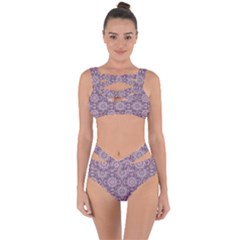 Oriental pattern Bandaged Up Bikini Set 