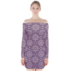 Oriental pattern Long Sleeve Off Shoulder Dress
