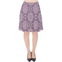 Oriental pattern Velvet High Waist Skirt