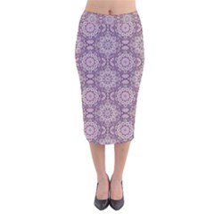 Oriental pattern Velvet Midi Pencil Skirt
