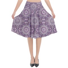Oriental pattern Flared Midi Skirt