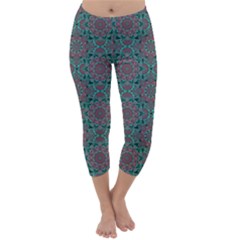 Oriental Pattern Capri Winter Leggings  by ValentinaDesign