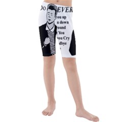 Rick Astley Kids  Mid Length Swim Shorts