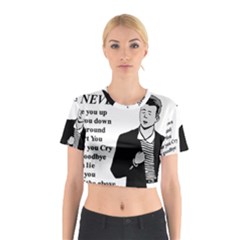 Rick Astley Cotton Crop Top by Powwow