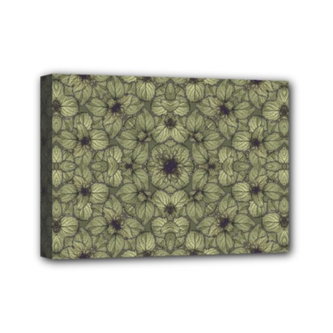 Stylized Modern Floral Design Mini Canvas 7  X 5  by dflcprints