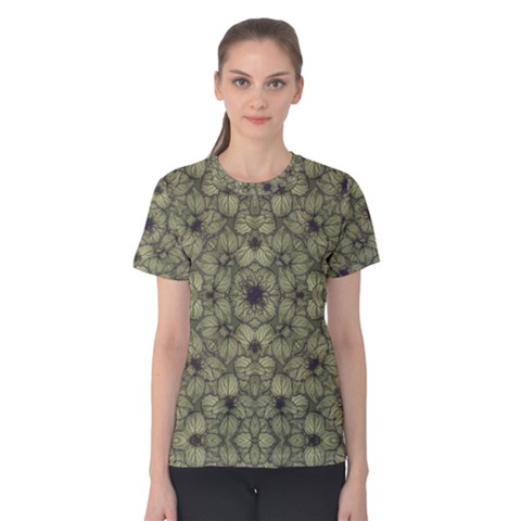 Stylized Modern Floral Design Women s Cotton Tee by dflcprints