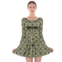 Stylized Modern Floral Design Long Sleeve Skater Dress by dflcprints