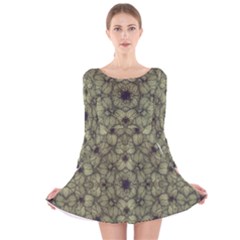 Stylized Modern Floral Design Long Sleeve Velvet Skater Dress by dflcprints