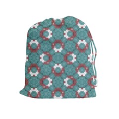 Colorful Geometric Graphic Floral Pattern Drawstring Pouches (extra Large) by dflcprints