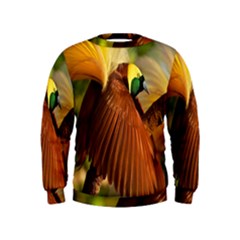 Birds Paradise Cendrawasih Kids  Sweatshirt by Mariart