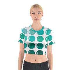 Bubbel Balloon Shades Teal Cotton Crop Top by Mariart