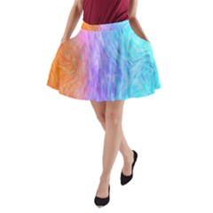 Aurora Rainbow Orange Pink Purple Blue Green Colorfull A-line Pocket Skirt by Mariart