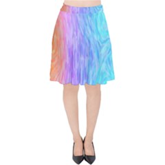 Aurora Rainbow Orange Pink Purple Blue Green Colorfull Velvet High Waist Skirt by Mariart