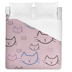 Cat Pattern Face Smile Cute Animals Beauty Duvet Cover (queen Size)