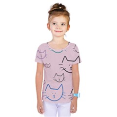 Cat Pattern Face Smile Cute Animals Beauty Kids  One Piece Tee