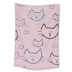 Cat Pattern Face Smile Cute Animals Beauty Large Tapestry