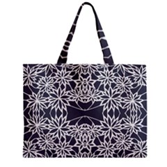 Blue White Lace Flower Floral Star Zipper Mini Tote Bag by Mariart
