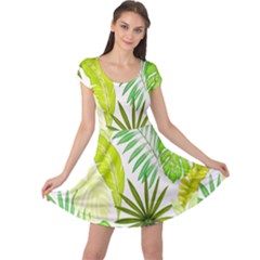 Amazon Forest Natural Green Yellow Leaf Cap Sleeve Dress by Mariart