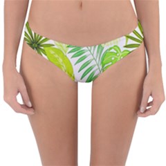 Amazon Forest Natural Green Yellow Leaf Reversible Hipster Bikini Bottoms by Mariart