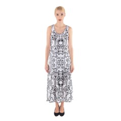 Black Psychedelic Pattern Sleeveless Maxi Dress by Mariart