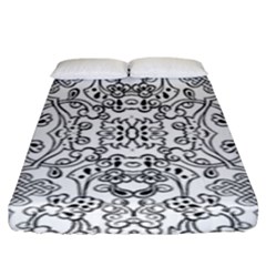 Black Psychedelic Pattern Fitted Sheet (king Size) by Mariart