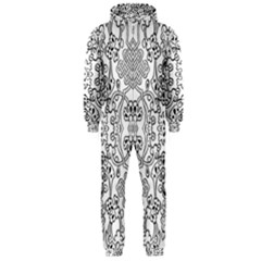 Black Psychedelic Pattern Hooded Jumpsuit (men)  by Mariart