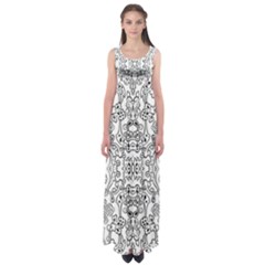 Black Psychedelic Pattern Empire Waist Maxi Dress by Mariart