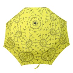 Yellow Flower Floral Circle Sexy Folding Umbrellas