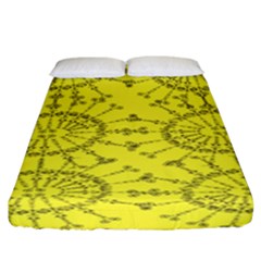 Yellow Flower Floral Circle Sexy Fitted Sheet (california King Size) by Mariart