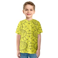 Yellow Flower Floral Circle Sexy Kids  Sport Mesh Tee