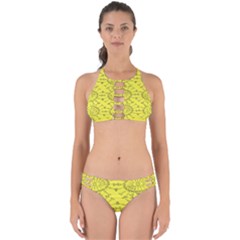 Yellow Flower Floral Circle Sexy Perfectly Cut Out Bikini Set by Mariart