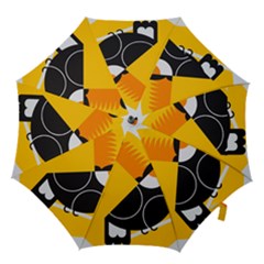 Cute Toucan Bird Cartoon Yellow Black Hook Handle Umbrellas (Large)