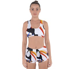 Cute Toucan Bird Cartoon Fly Racerback Boyleg Bikini Set