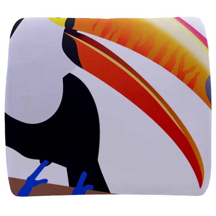 Cute Toucan Bird Cartoon Fly Back Support Cushion