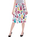 Eye Triangle Wave Chevron Red Yellow Blue Midi Beach Skirt View1