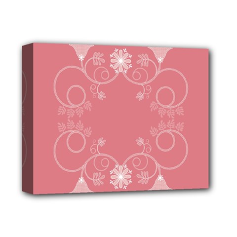 Flower Floral Leaf Pink Star Sunflower Deluxe Canvas 14  X 11  by Mariart