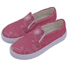 Flower Floral Leaf Pink Star Sunflower Kids  Canvas Slip Ons