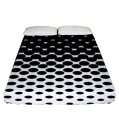 Gradient Circle Round Black Polka Fitted Sheet (queen Size) by Mariart