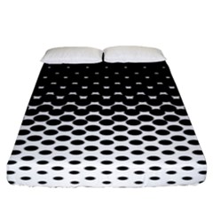 Gradient Circle Round Black Polka Fitted Sheet (California King Size)