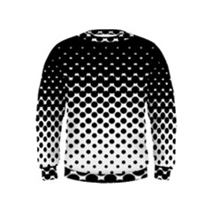 Gradient Circle Round Black Polka Kids  Sweatshirt