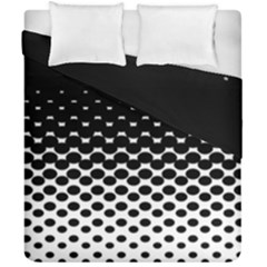 Gradient Circle Round Black Polka Duvet Cover Double Side (California King Size)