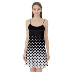 Gradient Circle Round Black Polka Satin Night Slip