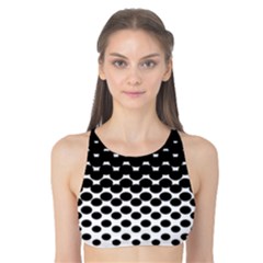 Gradient Circle Round Black Polka Tank Bikini Top