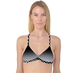 Gradient Circle Round Black Polka Reversible Tri Bikini Top