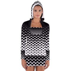 Gradient Circle Round Black Polka Long Sleeve Hooded T-shirt